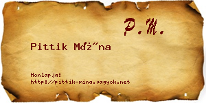 Pittik Mína névjegykártya